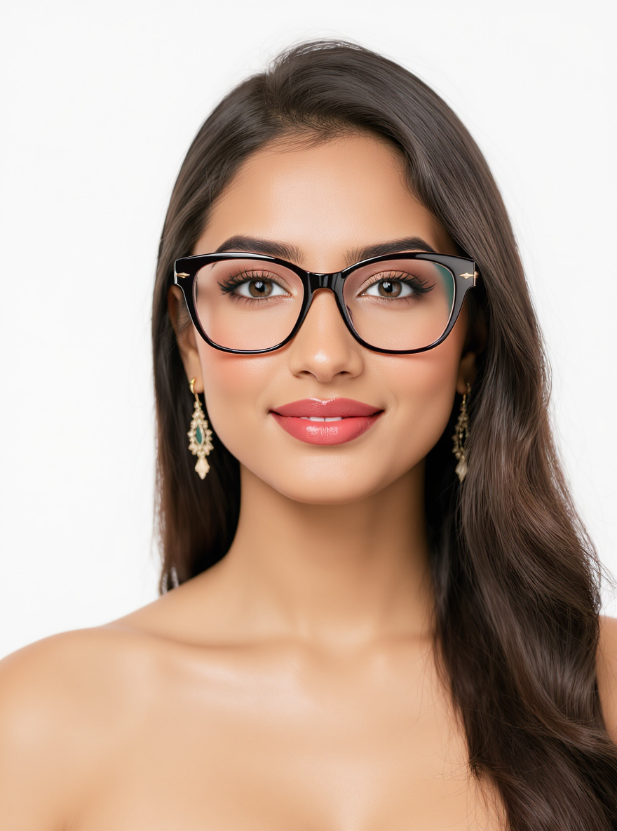 Decorative-Temple Frames glasses for Oblong face