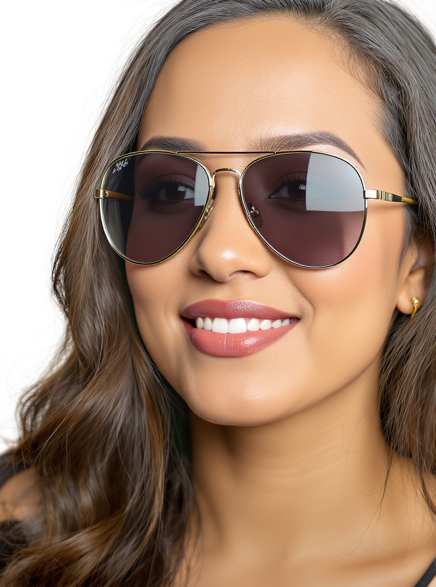 Wide Aviator glasses for Oblong face