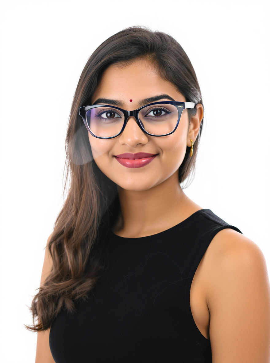 Curved Cat-Eye glasses for Square face