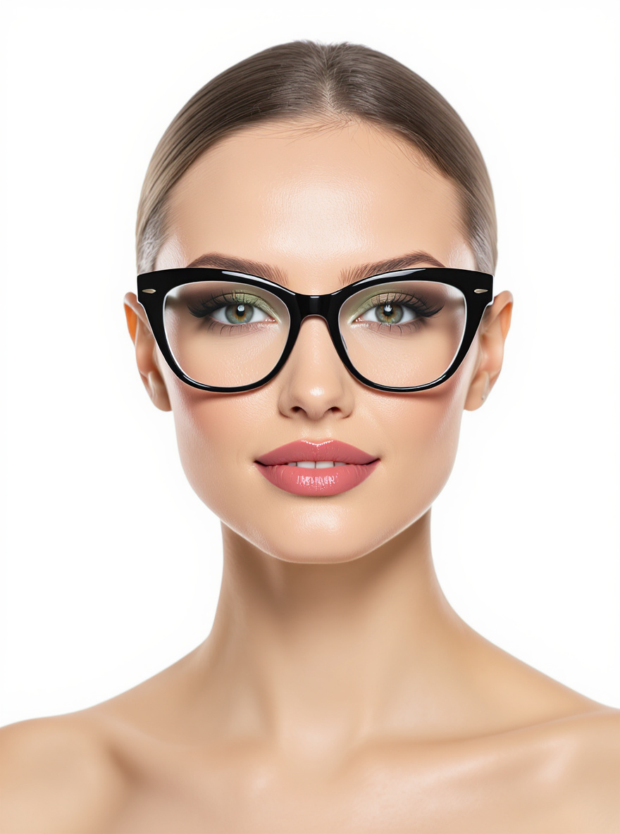 Bold Cat-Eye Frames glasses for Triangle face
