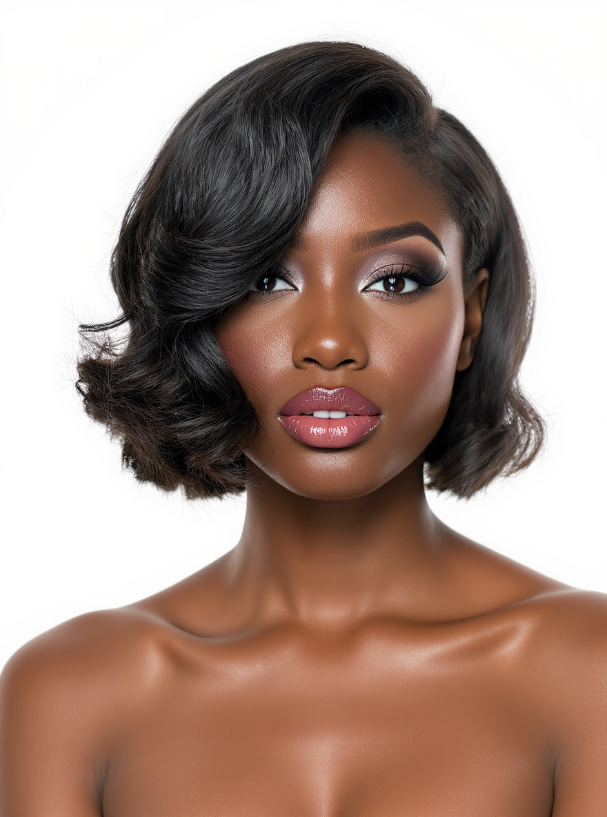 Textured Waves at Jaw Level hairstyle for Diamond face