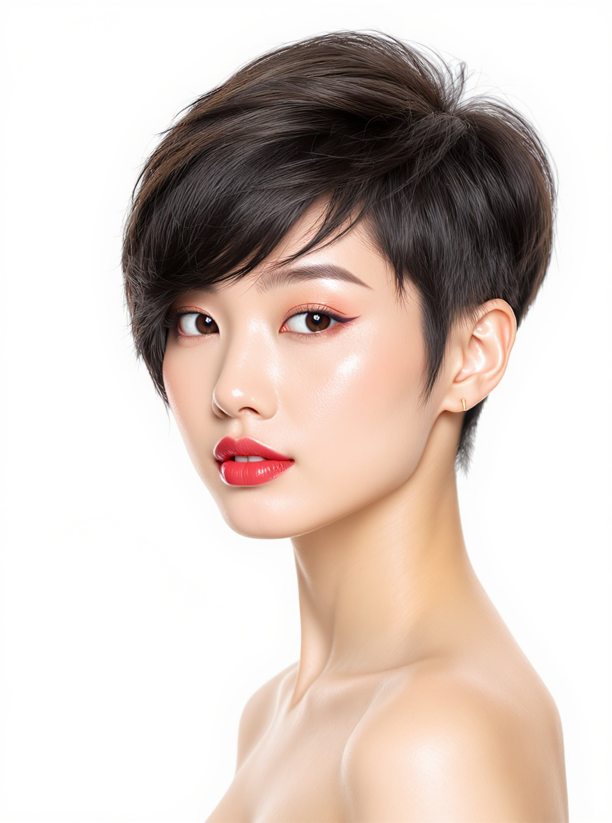 Textured Pixie with Side Fringe hairstyle for Heart face