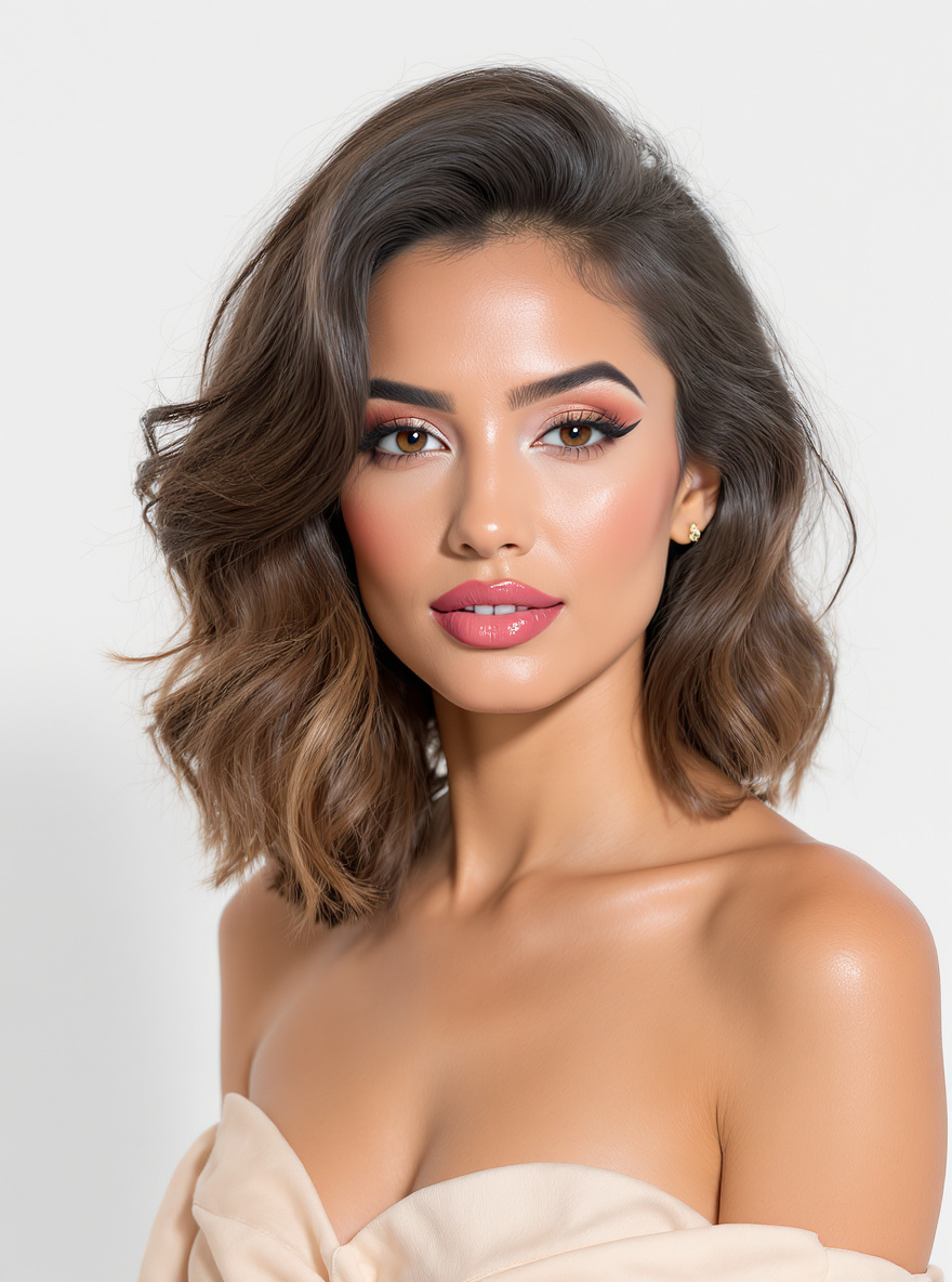 Shoulder-Length Waves hairstyle for Oblong face