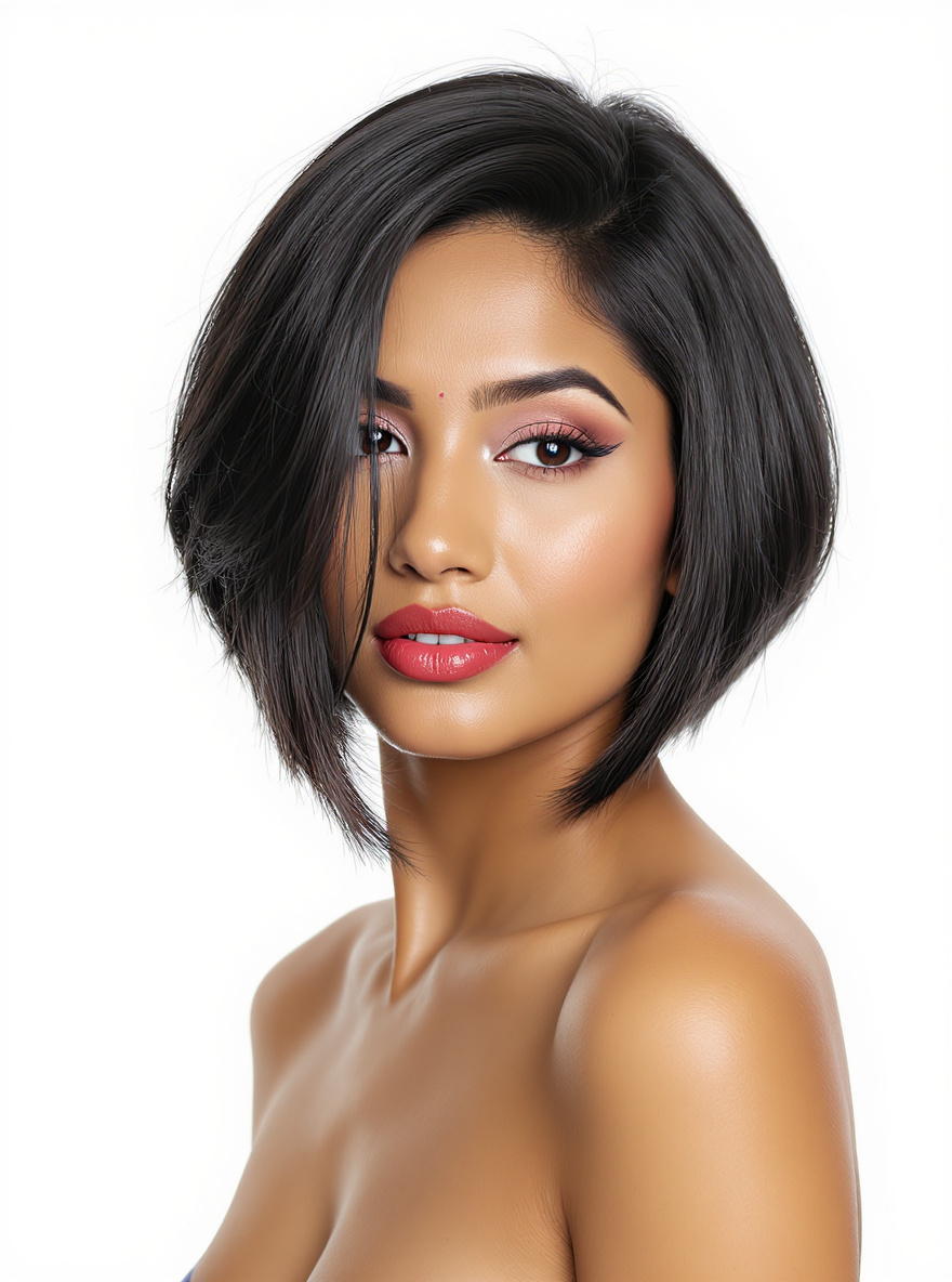 Side-Swept Bob hairstyle for Oblong face
