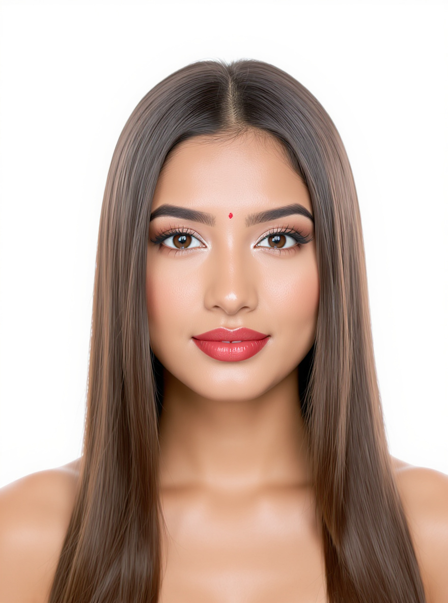 Sleek Middle Part hairstyle for Oval face