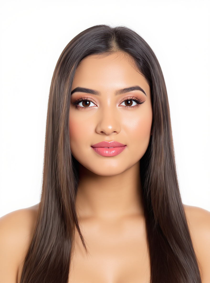 Straight and Sleek Below Shoulders hairstyle for Round face