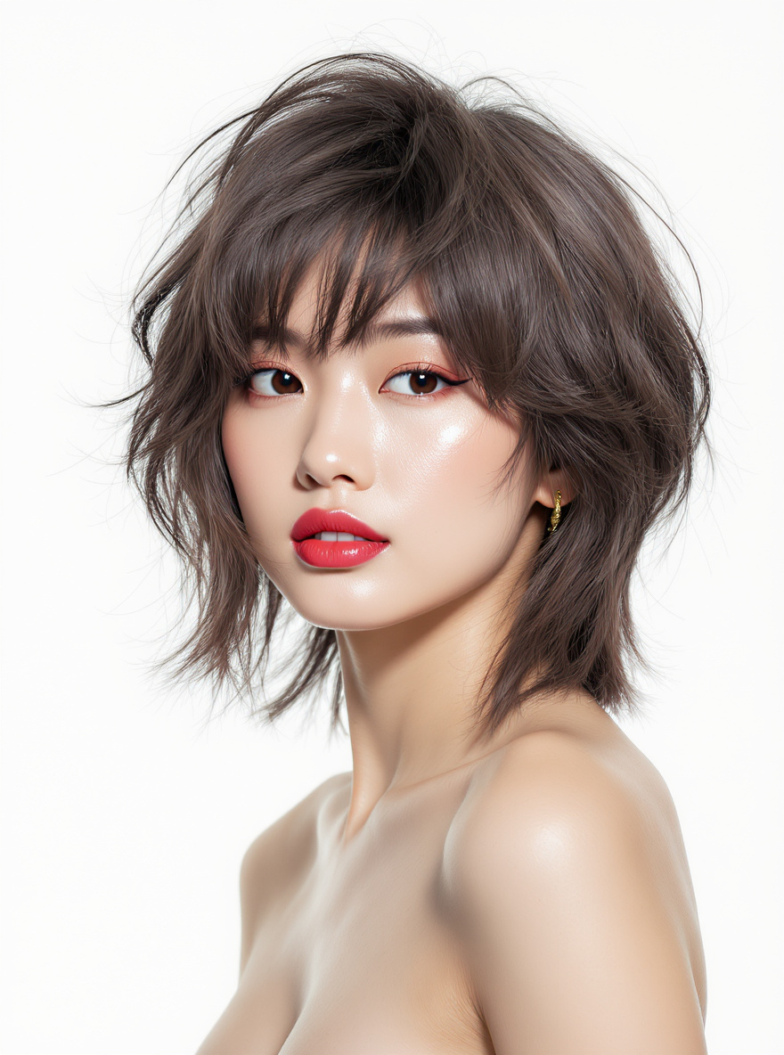 Layered Shag hairstyle for Square face