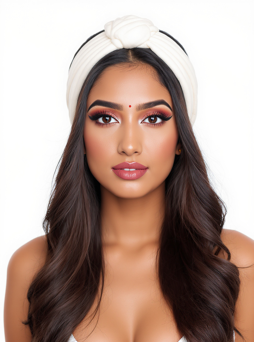 Wide Headband with Waves hairstyle for Triangle face