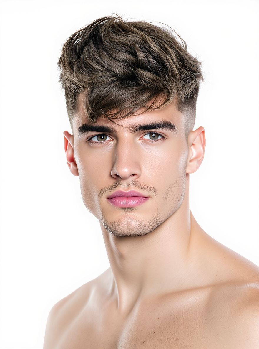 Textured Quiff with Fringe hairstyle for Diamond face
