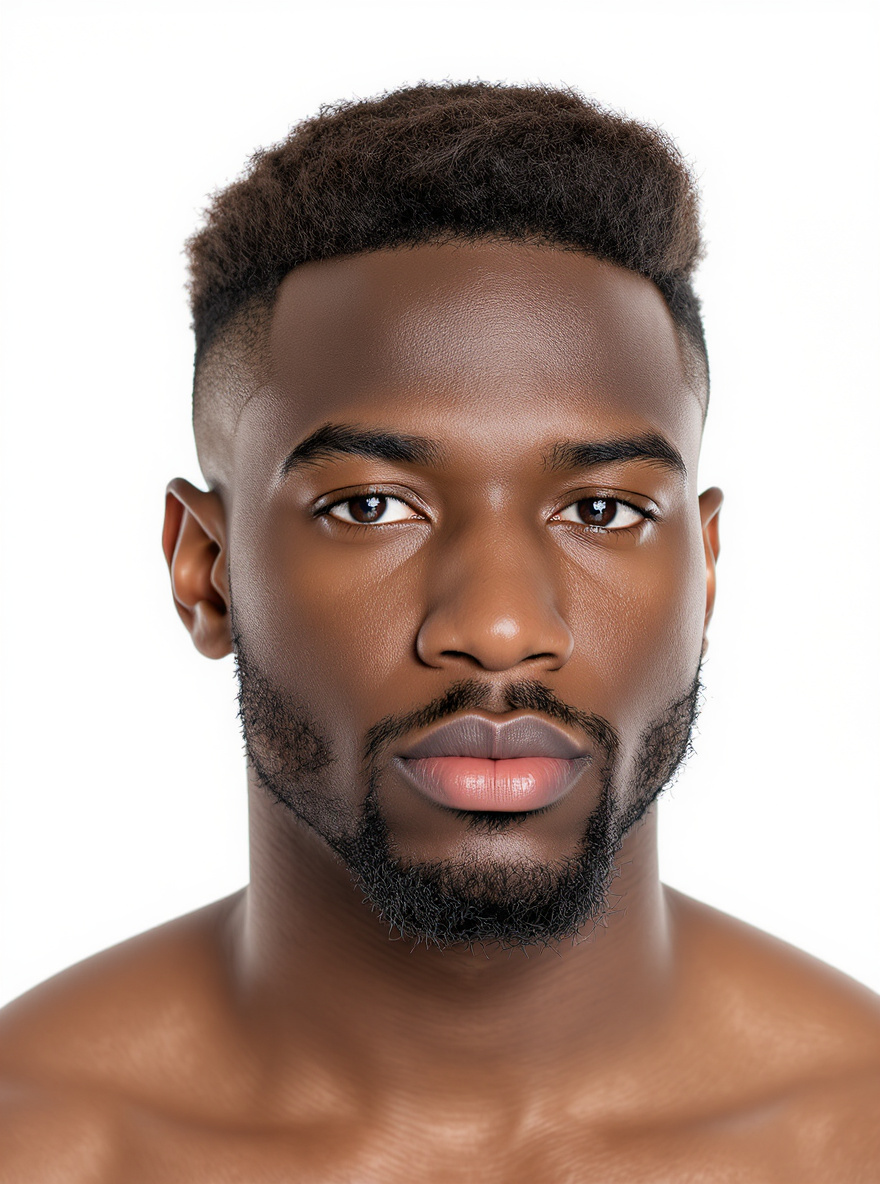 Undercut with Swept-Back Top hairstyle for Round face