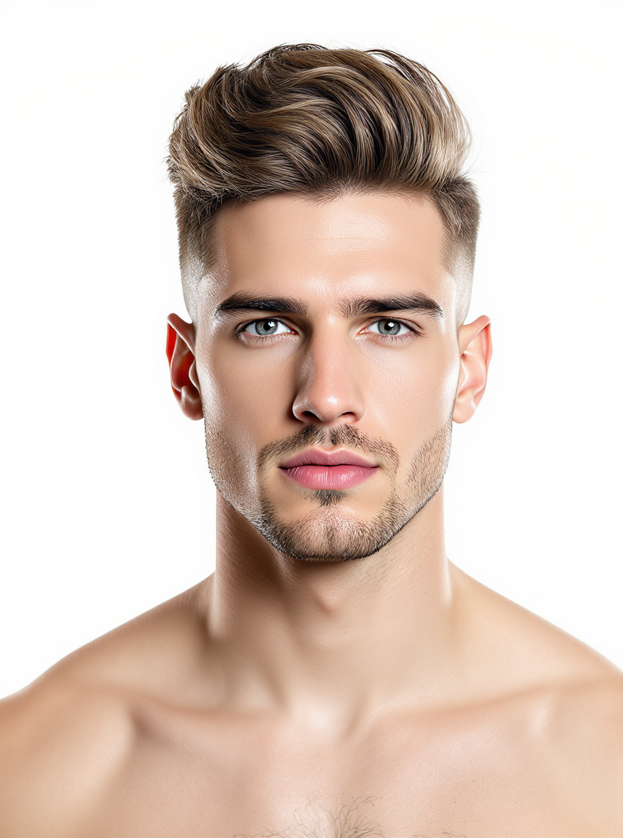 Voluminous Quiff hairstyle for Triangle face